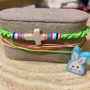 Multilayer spring cross Howlite braided Macramé bracelet/ handmade